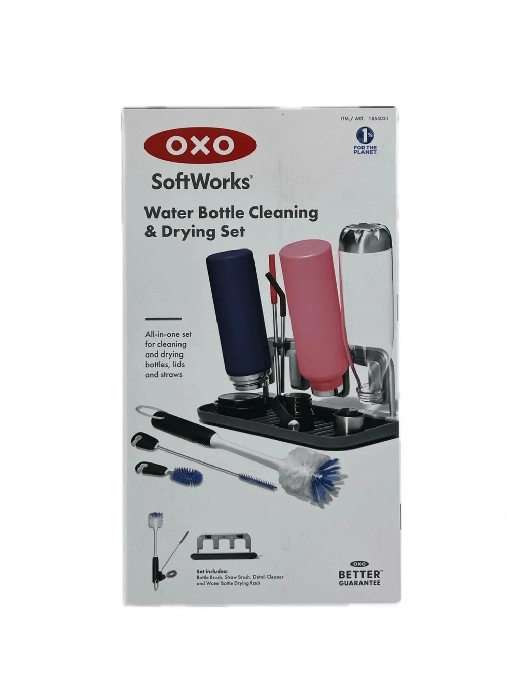 NIB OXO SoftWorks® Water Bottle Cleaning & Drying Set